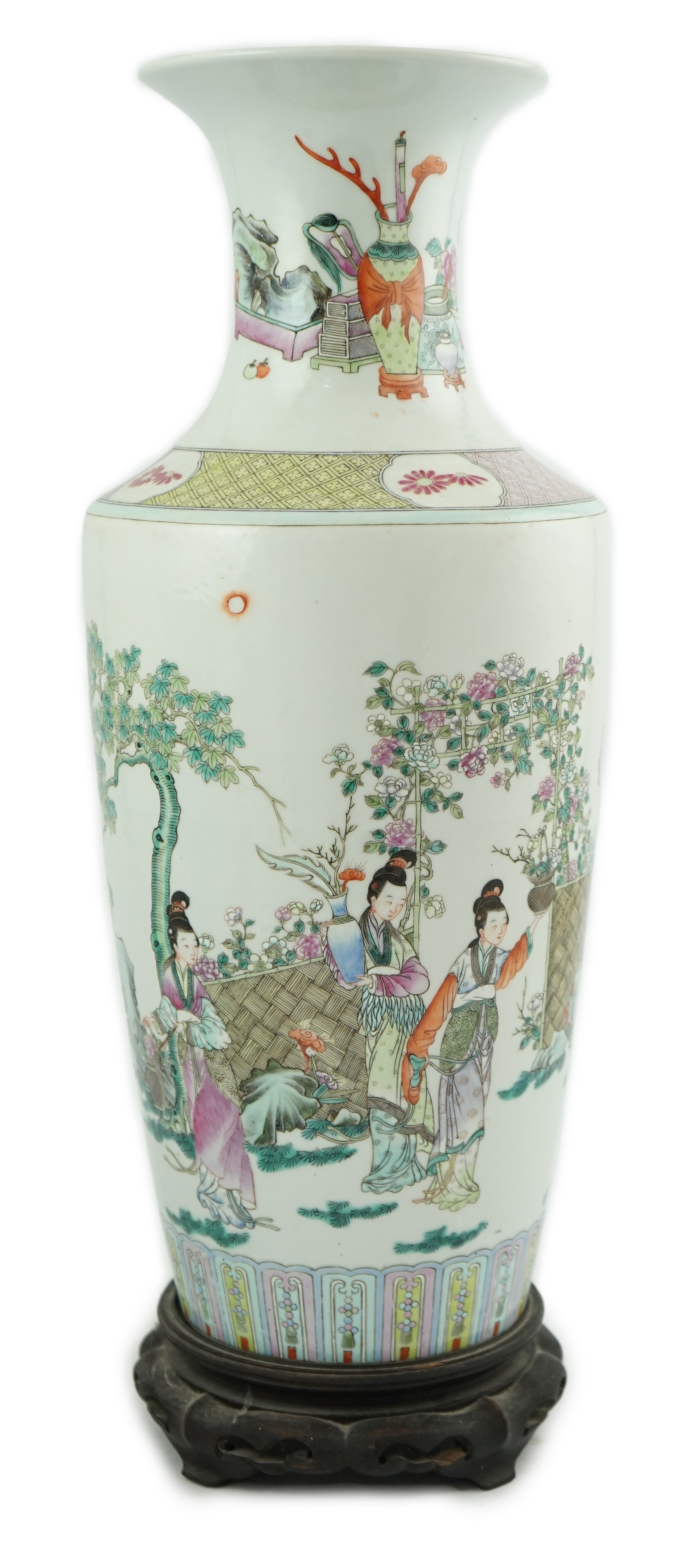 A good Chinese famille rose ‘Four Beauties’ baluster vase, late 19th century